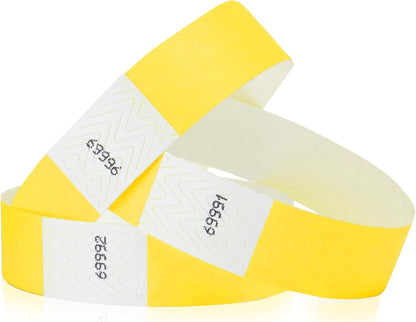 100 WristCo Metallic Gold Tyvek Wristbands for Events - ¾” x 10” - Waterproof Recyclable Comfortable Tear Resistant Paper Bracelets Wrist Bands for Concerts Festivals Admission Party