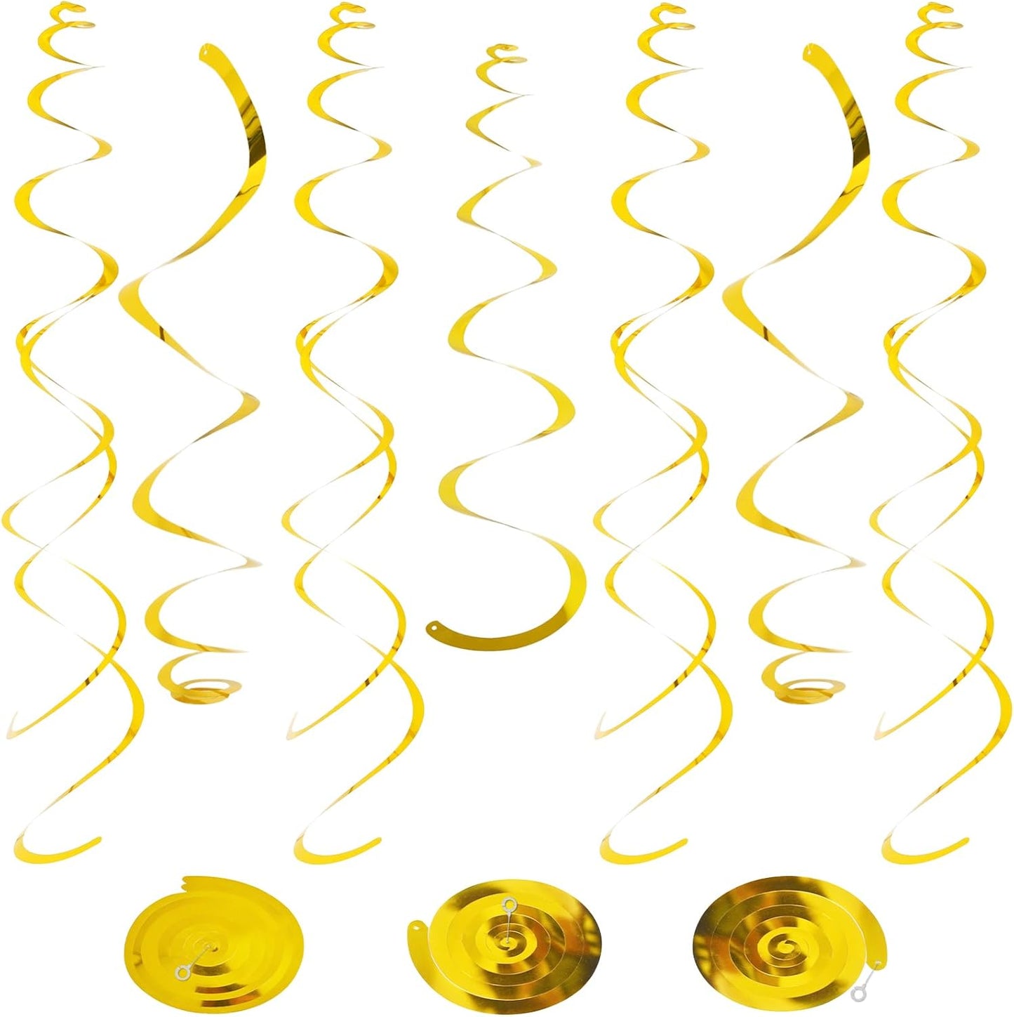 24 PCS Pink Hanging Swirl, Sparkle Ceiling Hanging Decorations, Plastic Streamer Party Decorations with Double-Swirls and Single-Swirls for Birthday Decorations, Easter, Graduation, Baby Shower