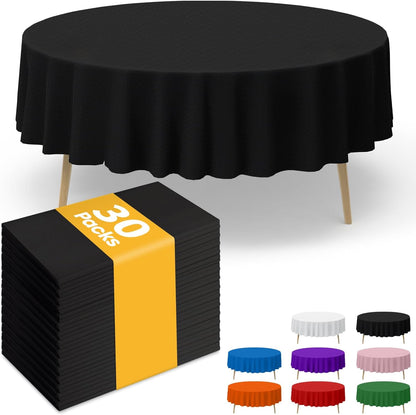 Niuara White Plastic Table Cloth - 30 Pack 54" × 108" Rectangle Disposable Tablecloths for 6FT Tables, Waterproof Table Cover for Party, Holiday & Gathering Use