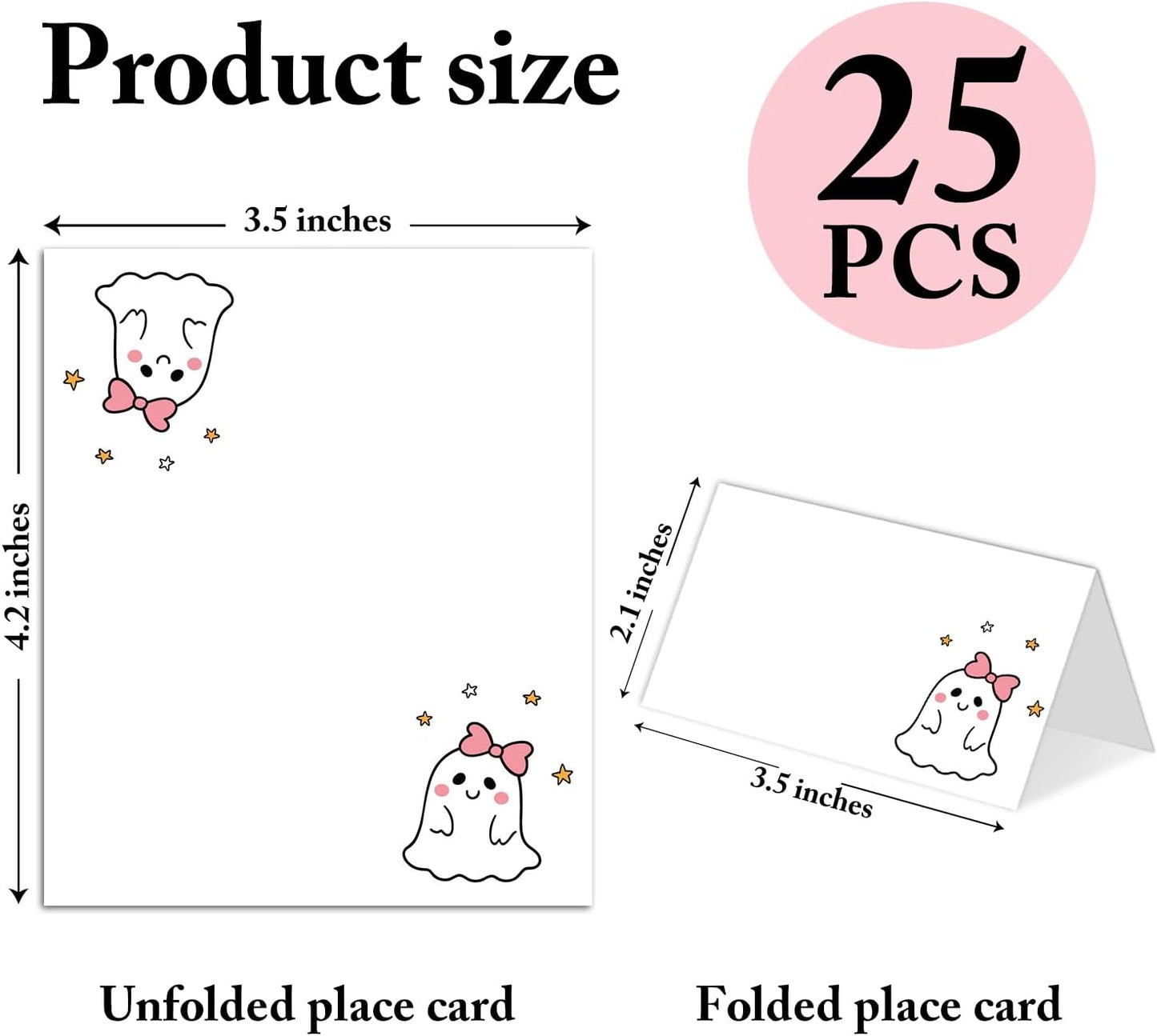 25 Pack Pink Plaid Bow Place Cards, Editable Name Cards for Table Setting, Tent Cards Food Label for Dinner Party, Bridal Shower, Wedding, Baby Shower and Events -T30