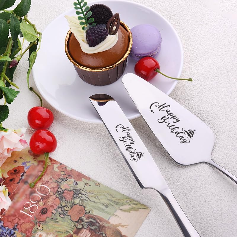 Cake Knife and Server Set for Birthday Party 60 Year Old Birthday Gift for Dad Mom Engraved Knives Servers Grandma Grandpa 60th Bday Gifts for Men Women 60 Yrs Old Bday Presents for Aunt Uncle