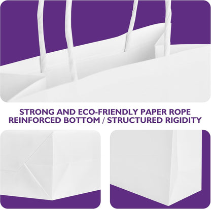 32 Pack Paper Gift Bags with Handles, 5.8"×3.2"×8.25" Party Favor Bags, Gift Bags, Small Gift Bags with Handles, Party Bags, Small Goodie Bags Bulk for Birthday, Crafts, Wedding, Party Supplies (8 Colors)