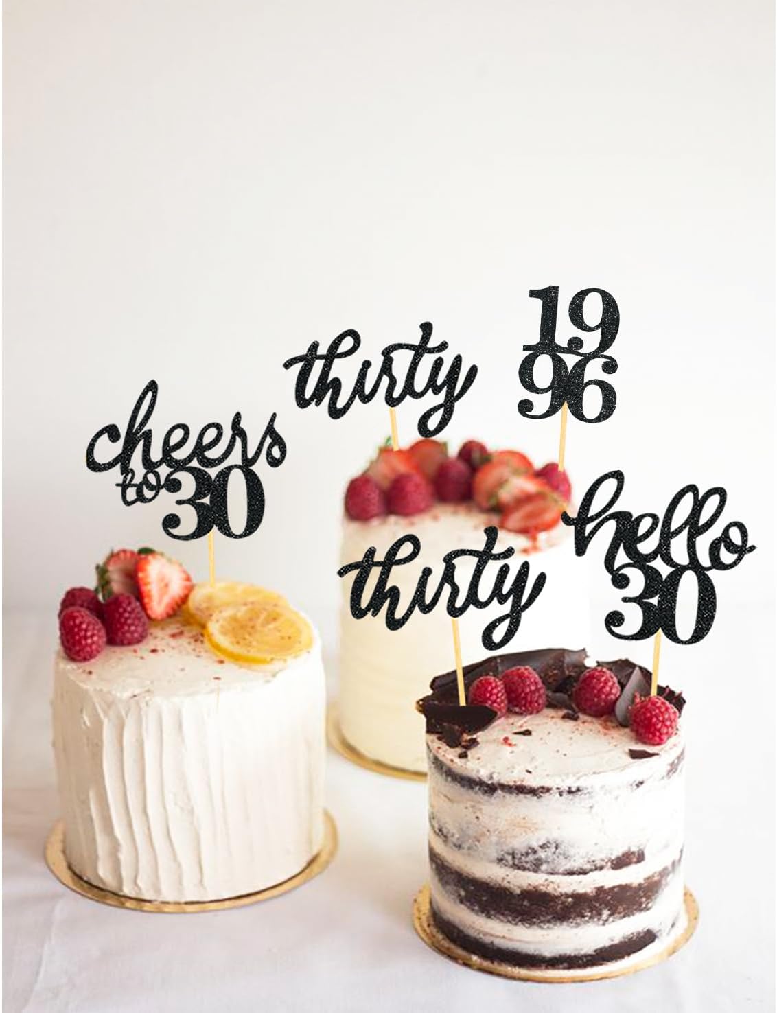 24 PCS Glitter 30th Birthday Cupcake Toppers for Celebrating Thirty Years Old Birthday Party Decorations for 30th Anniversary Party Supplies (Gold)