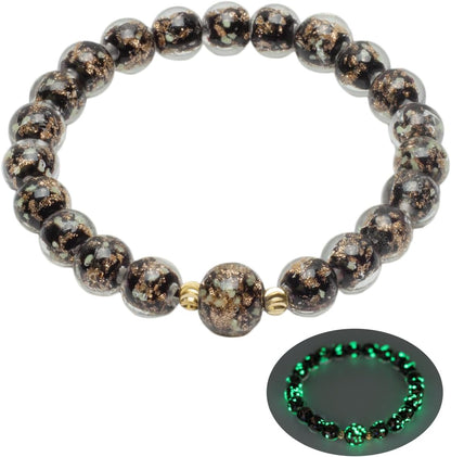 Glass Beaded Bracelet Glowing Bracelet Luminous Beads Bracelet for Women Glass Mermaid Bracelet Bangles Anti Anxeity Healing Energy