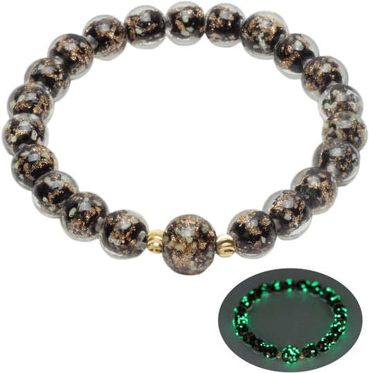 Glass Beaded Bracelet Glowing Bracelet Luminous Beads Bracelet for Women Glass Mermaid Bracelet Bangles Anti Anxeity Healing Energy