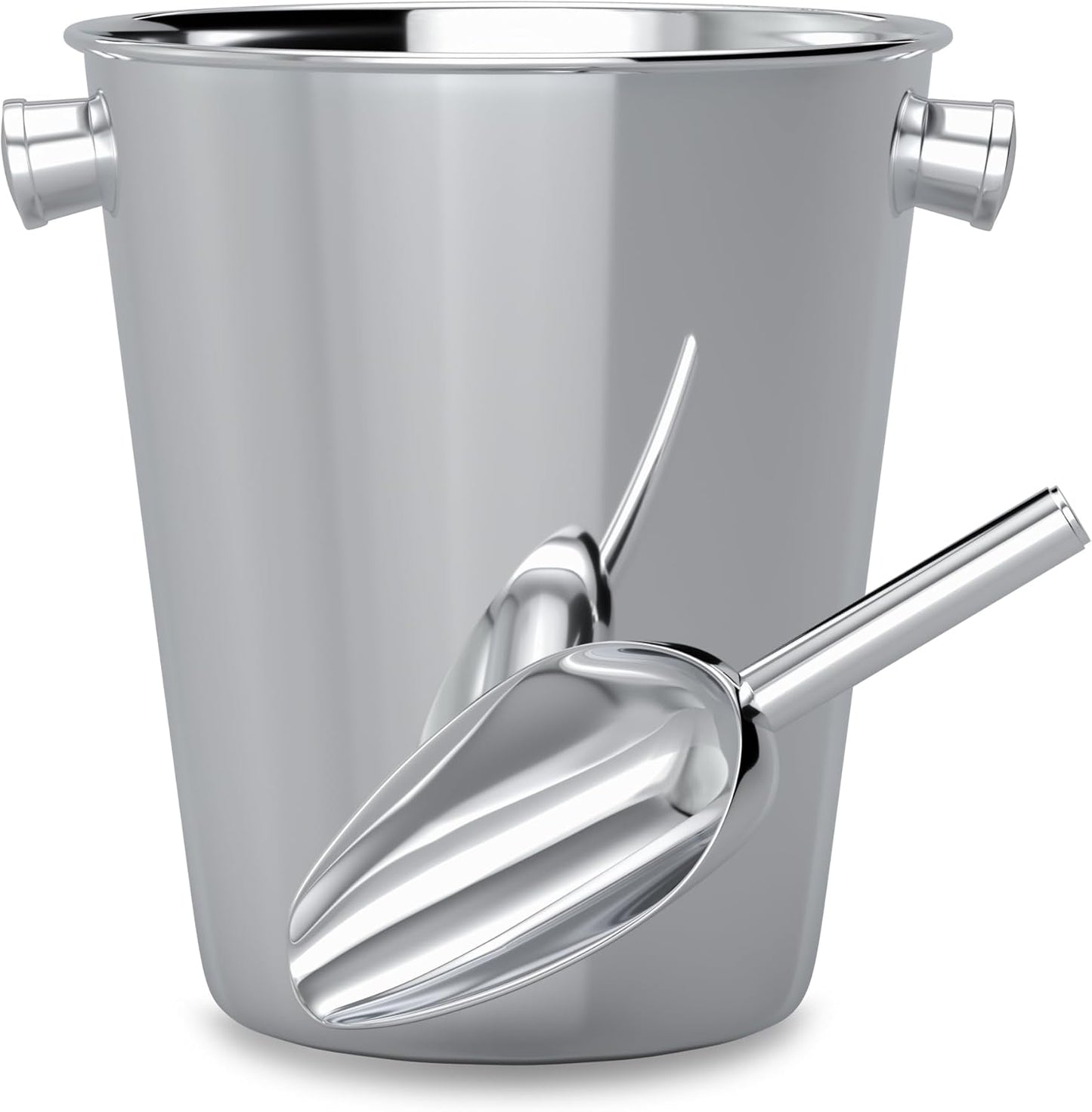 Champagne Bucket With Ice Scoop,Stainless Steel Wine Bucket For Bar,large Ice Buckets For Parties, Wine Chiller With Handles 4 Quart