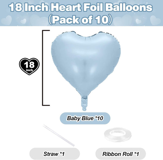 Pink Mixed Heart Balloons, 18 Inch 12 Pcs Hot Pink Foil Heart Shape Balloons, Light Candy Color Love Balloon, Sweet Theme Party Decorations for Girls Women Birthday Wedding Valentines Baby Shower - Colors A