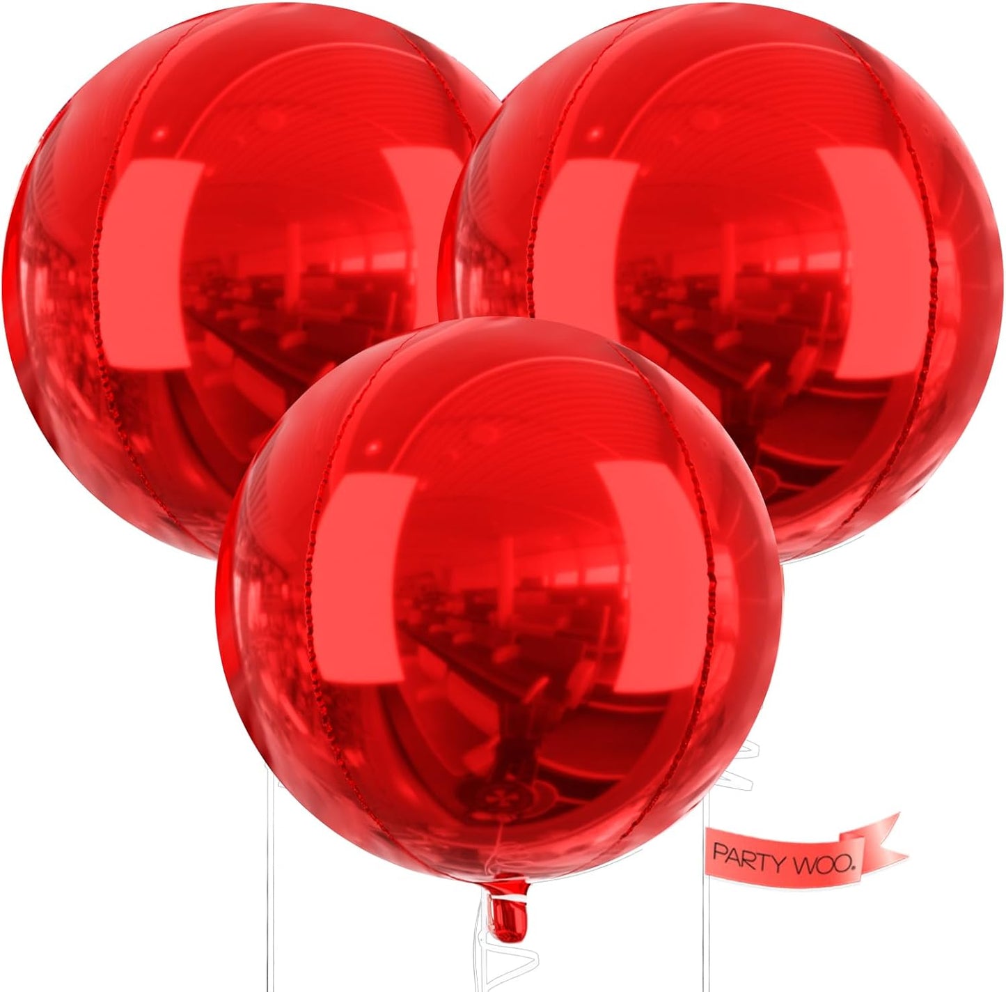 PartyWoo Metallic Gold Foil Balloons 20pcs Different Sizes Pack of 22 15 10 Inch Large Round Foil 4D Inflatable Mirror Ball Mylar Balloons for Graduation Birthday Baby Shower Party Decorations