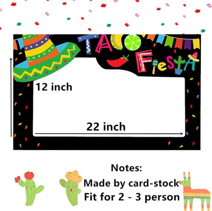LaVenty Mexican Selfie Frame Props Photo Booth Props Fiesta Decorations Cinco De Mayo Party Decor