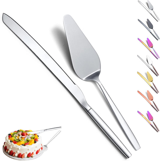 Evanda Wedding Cake Knife and Server Set, Cake Cutte Pie Server for Everyday, Wedding and Birthdays, Dishwasher Safe