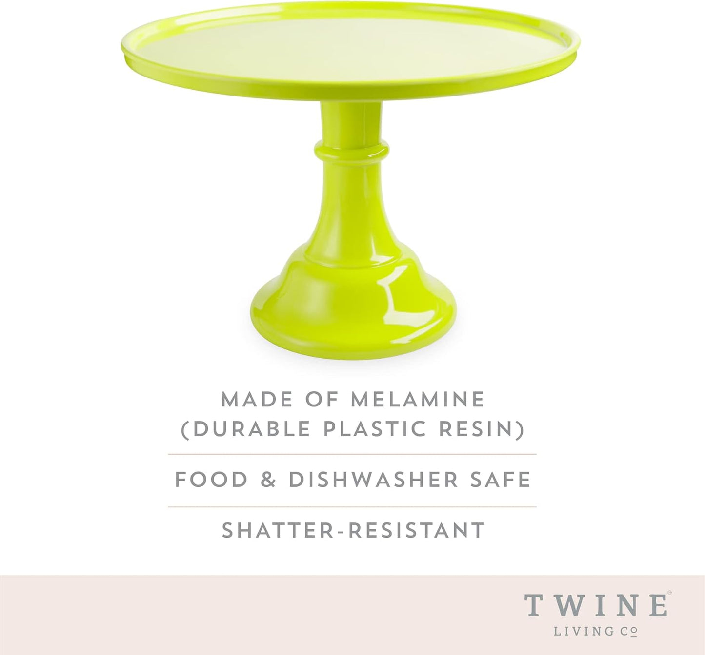 Twine Melamine Cake Stand, Cupcake Display Home Decor Food and Dessert Serving Accessory, 11.5 x 8 Inches, White, Set of 1