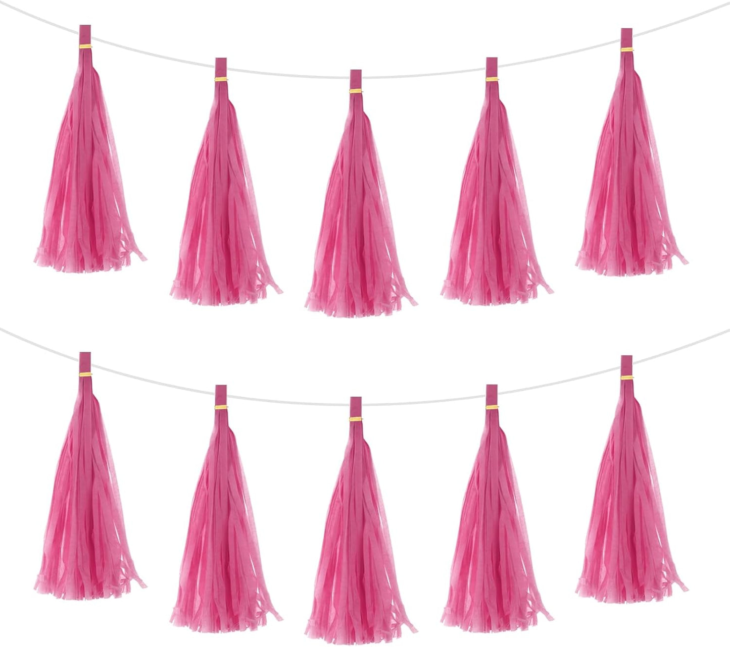 MECCANIXITY 15Pcs Light Blue Tassel Garland Banner with Rope Tissue Paper Tassels Party DIY Kits for Anniversary Wedding Birthday Party