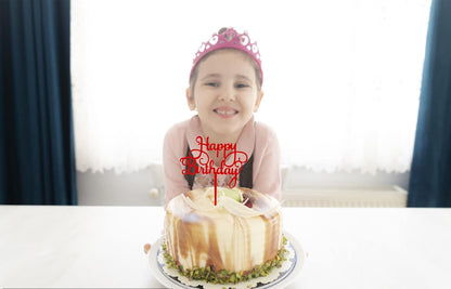 DIY Happy birthday Cake Topper Black Acrylic