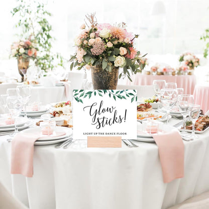 Andaz Press Wedding Party Signs, Natural Greenery Green Leaves, 8.5x11-inch, Bridal Shower Scavenger Hunt, 1-Pack - Colors D