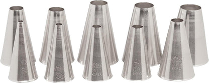 Ateco 850 - 10 Piece Closed Star Tube Set, Stainless Steel Pastry Tips, Sizes 0 - 9