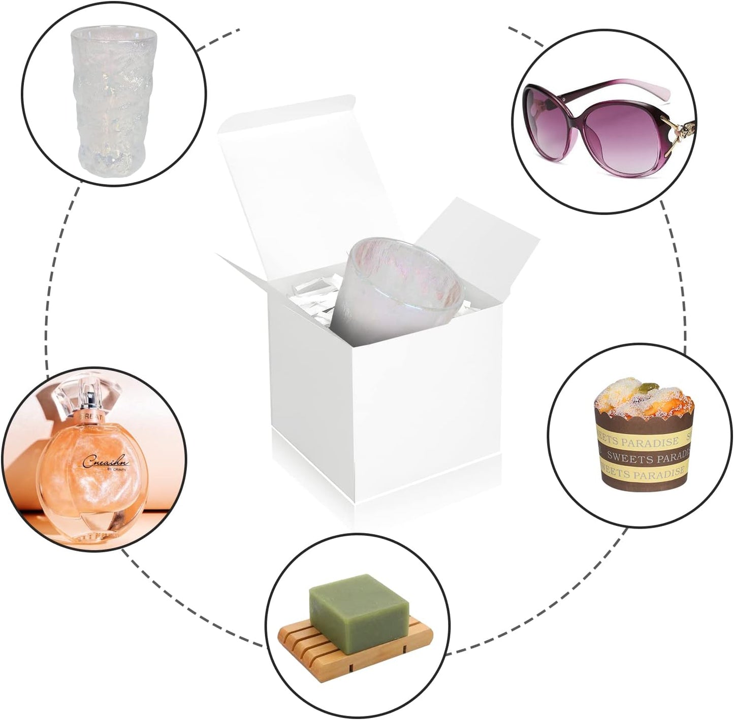 100 Pack Small Gift Boxes, 2x2x2 Inches Favor Boxes Gold Paper Gift Boxes with Lids for Presents, Crafting, Cupcake Boxes, Gifts, Candy Boxes for Wedding Party Bridal Shower Baby Shower Favors