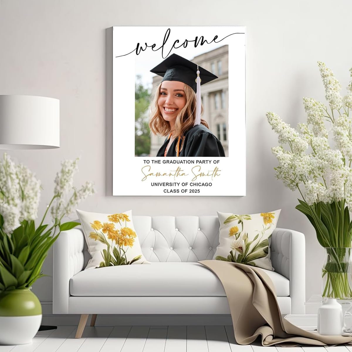 Graduation Party Welcome Sign, Photo Graduation Poster, Graduation Decorations, Grad Party Sign, Grad Welcome Sign, Graduation gift for best friend, Graduation gift for daughter, sister, brother - 1