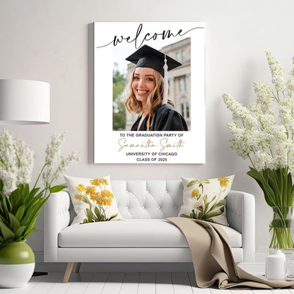 Graduation Party Welcome Sign, Photo Graduation Poster, Graduation Decorations, Grad Party Sign, Grad Welcome Sign, Graduation gift for best friend, Graduation gift for daughter, sister, brother - 1