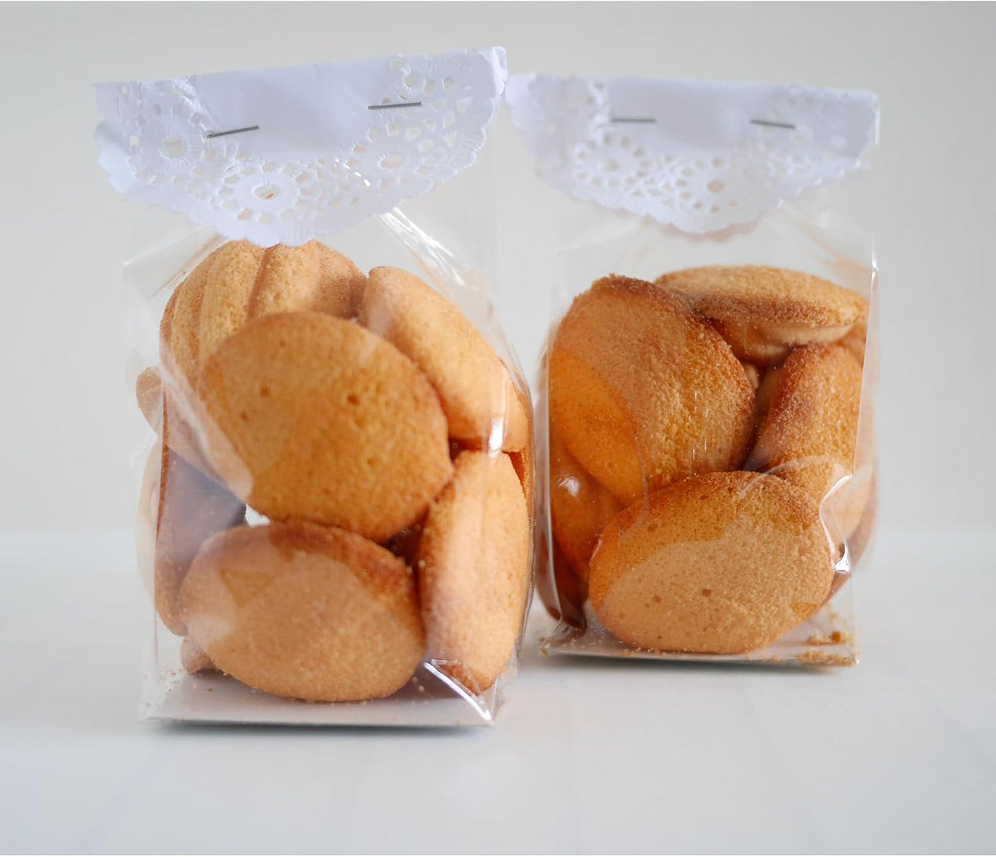 Gusseted Flat Bottom Cellophane Bags with Paper Insert 50Pcs 4x2x8 Inches Smore Bags