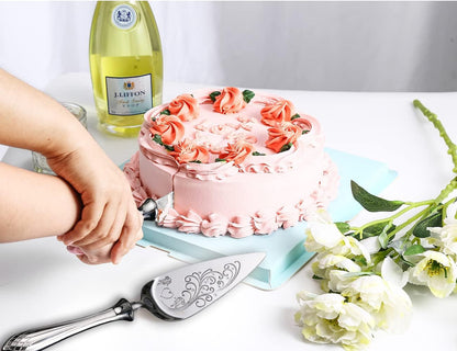 Cake Knife and Server Set,18/10 Stainless Steel Cake Cutting Set, Sweet Love Cake Serving Set Perfect For Wedding, Birthday,Home, Parties and Events