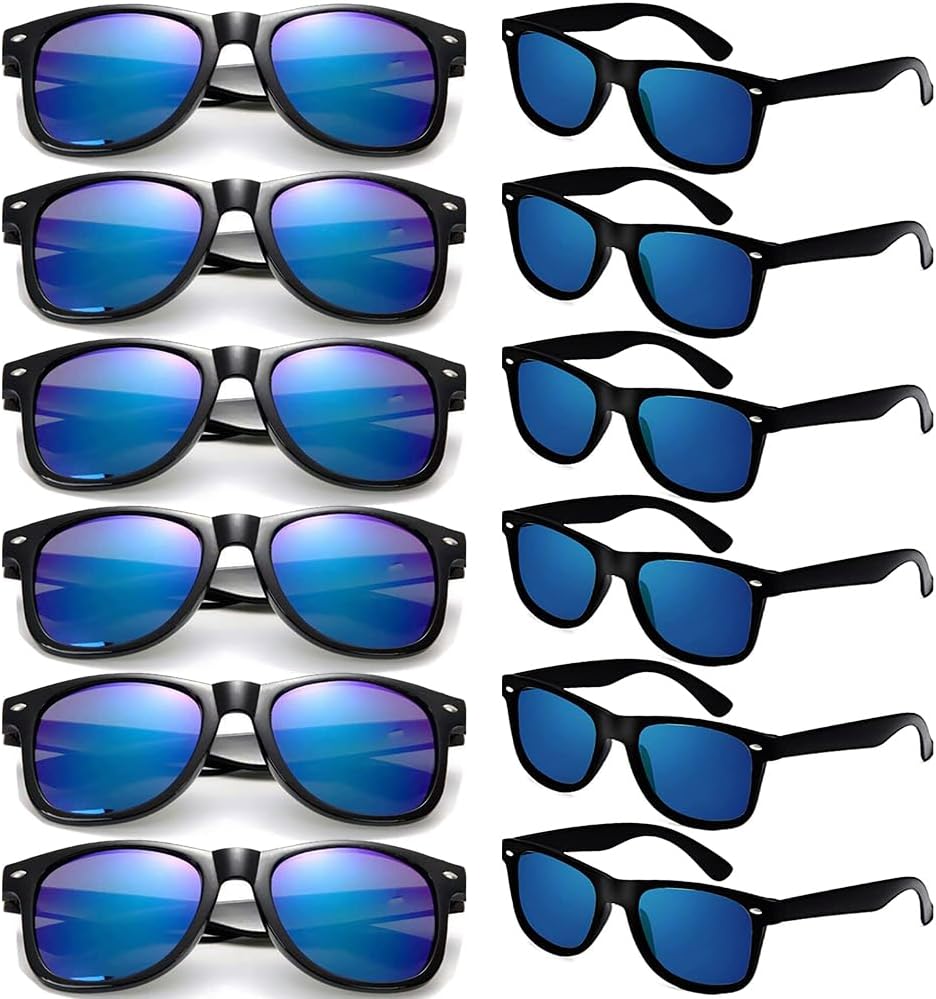 Party Sunglasses Bulk - Adult Retro Plastic Pack of 12 Vintage Sunglasses for Men Women - Party Favors