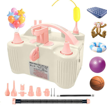 4-in-1 Electric Balloon Pump for All Balloons, Inflatables, and Sports Balls, Portable High Power Triple Inflating Ports for Latex Foil 260q Mylar Balloon