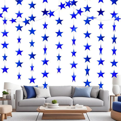 Iridescent Shining Star Hanging Garland Iridescent Hanging Sparkling Star Streamer Glitter Bunting Banner Twinkle Backdrop for Wedding Baby Shower Birthday Christmas Decorations 40 Feet