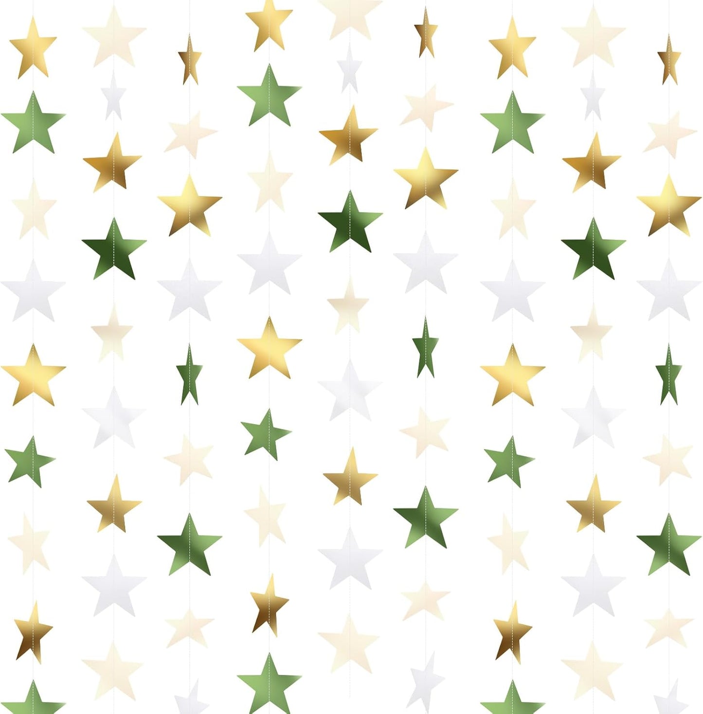 Patelai Glitter Star Garland Banner 2026 Graduation Decor 130 Feet Star Hanging Banner Twinkle Backdrop for Party Birthday Classroom Wedding Supplies(Gold)