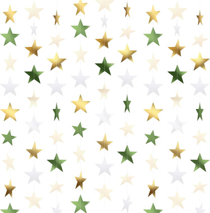 Patelai Glitter Star Garland Banner 2026 Graduation Decor 130 Feet Star Hanging Banner Twinkle Backdrop for Party Birthday Classroom Wedding Supplies(Gold)