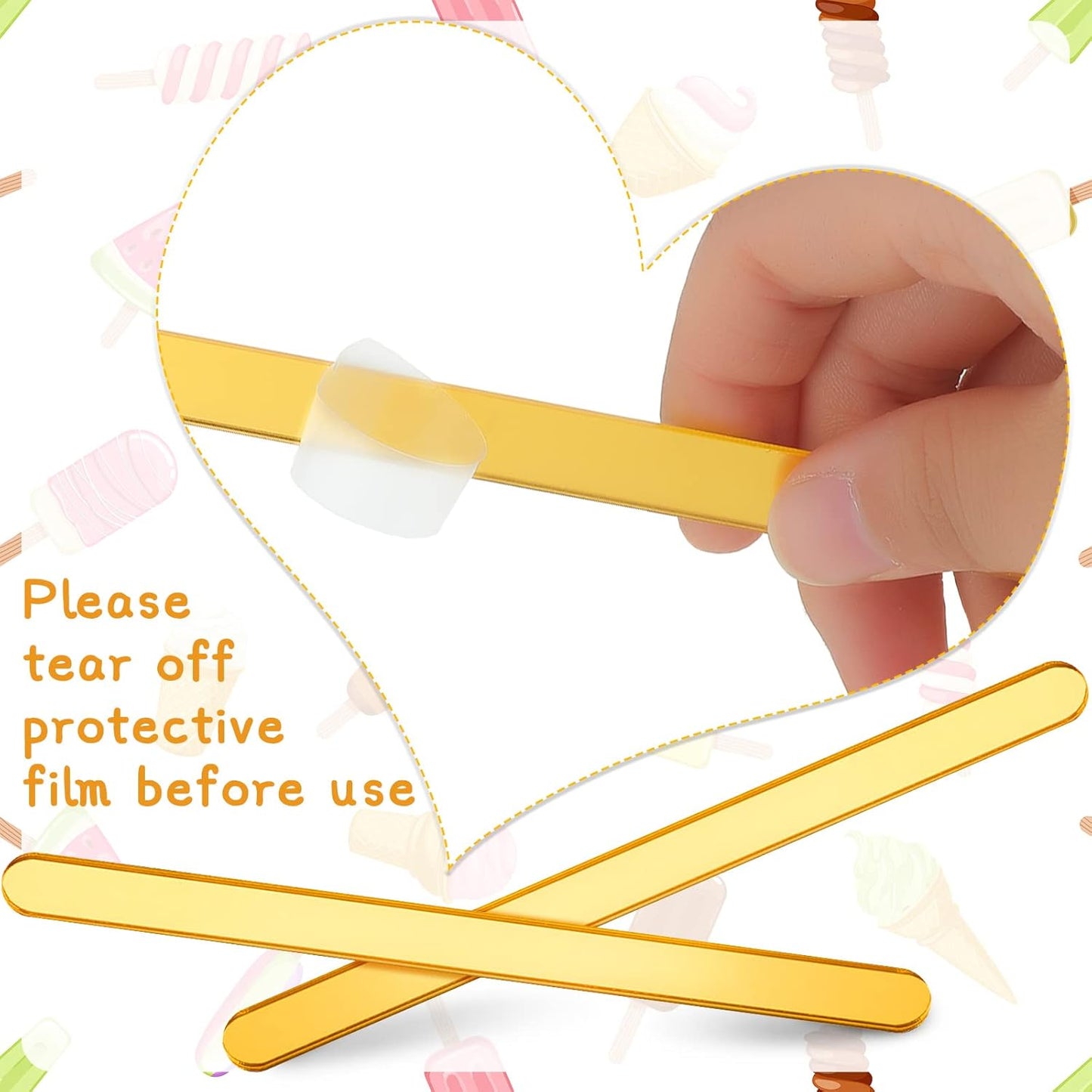 30 Pieces Acrylic Sticks Reusable Cakesicle Cake Pop Mold Mirror Ice Pop Sticks Ice Cream Cakesicle Mold for Home Cake Candy Gifts Party Craft