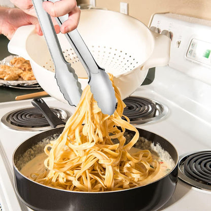 2 Pack Gold Serving Tongs Gold Serving Utensils Salad Tongs Buffet Tongs Non-slip & Easy Grip Stainless Steel Gold Plated Buffet Serving Tongs, Salad, Ice, Oven (9.5 Inch) (Gold)