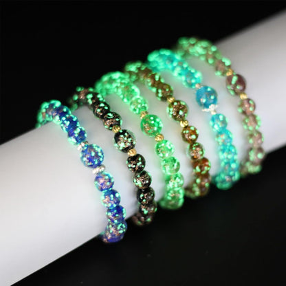 Glass Beaded Bracelet Glowing Bracelet Luminous Beads Bracelet for Women Glass Mermaid Bracelet Bangles Anti Anxeity Healing Energy