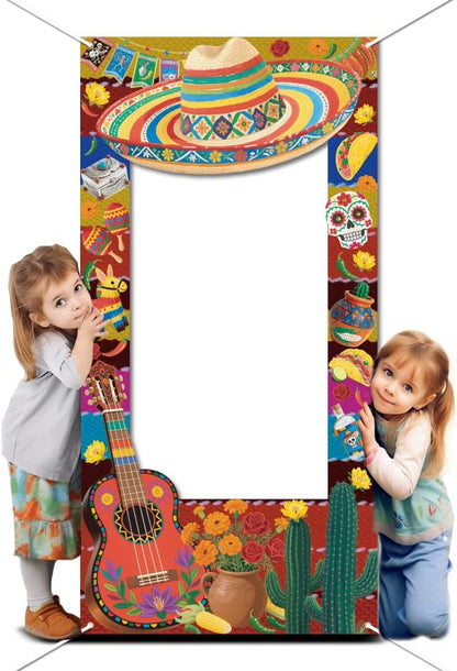 WADORN Airplane Shaped Photo Prop Selfie Frame Party Banner, 6.7x2.9 Ft Large Aircraft Themed Photo Backdrop Plane Themed Background Banner Hanging Supplies for Aviation Airplane Party Supplies
