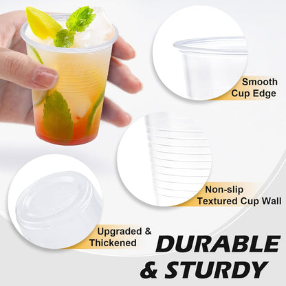 Clawsoff 500 Pack 9 oz Plastic Cups, Disposable Drinking Cups, Water Cups Plastic Clear Cups for Party, Wedding, Graduation, Travel, Holiday, Events, Birthday,Cold,Hot