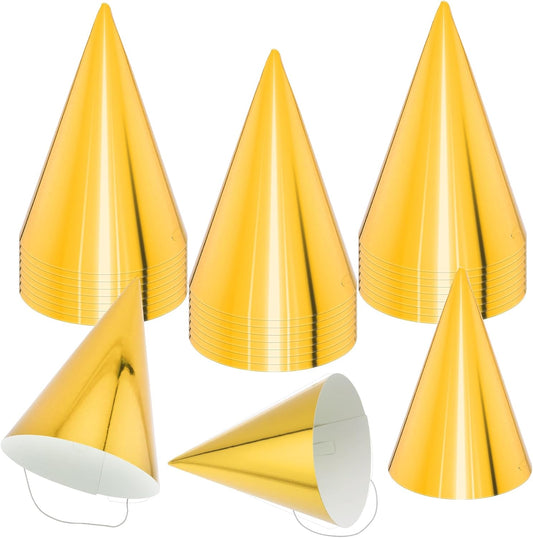 24 PCS Party Cone Hats DIY Birthday Paper Cone Hats for Kids and Adults Birthday, Baby Shower, Bridal Shower