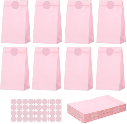 woric 36PCS Party Favor Bags with Stickers, Pink and Purple Goodie Bags for Girls Birthday Mother's Day Small Gift Bag for Kids, Baby Shower, Wedding, Mermaid Party Favor Supplies