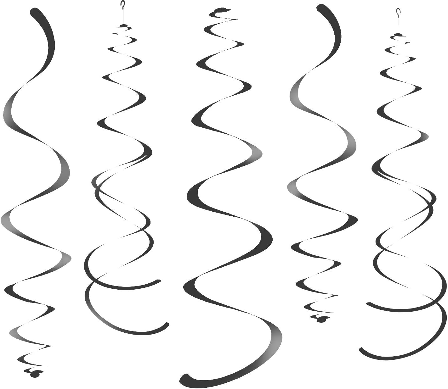 Gold Party Hanging Swirl Decorations Plastic Streamer for Ceiling, Pack of 28