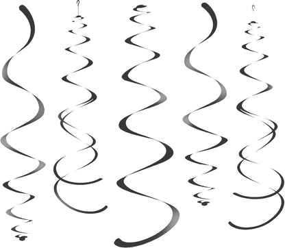 Gold Party Hanging Swirl Decorations Plastic Streamer for Ceiling, Pack of 28