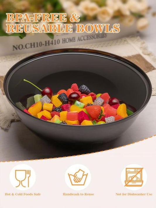 BESTVIP 4 Pack 150 Ounce Clear Plastic Serving Bowls, Disposable 11.6" Party Bowls for Chips/Salad/Candy/Snacks, Stackable Buffet Containers for Christmas, Holiday, Weddings, Showers/Events, Reusable