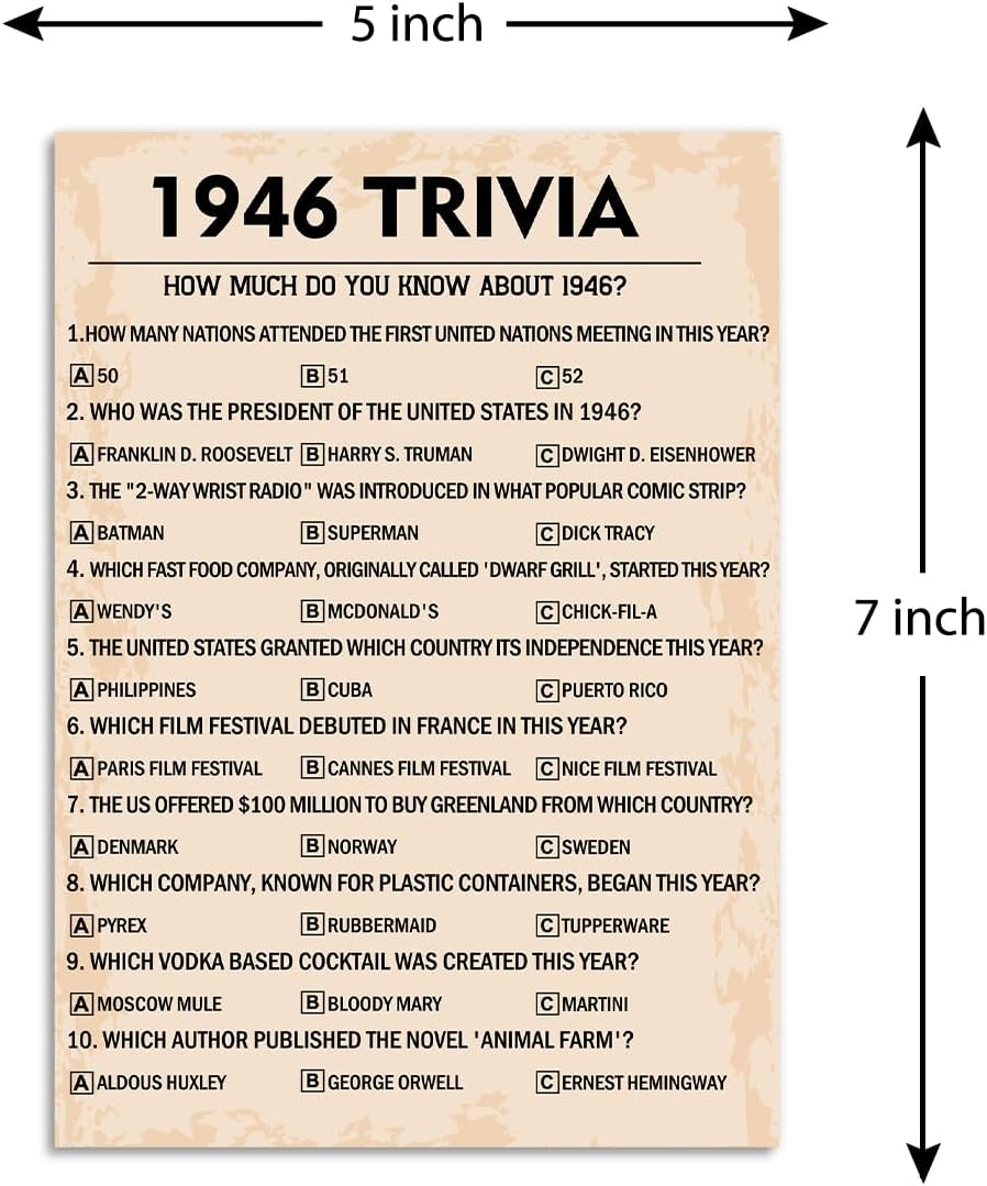 QUPT 40th Birthday Party Games, Movies in 1986 Games, Birthday Party Supplies for Adults, Fun 1986s Party Game，Pack of 30 Cards