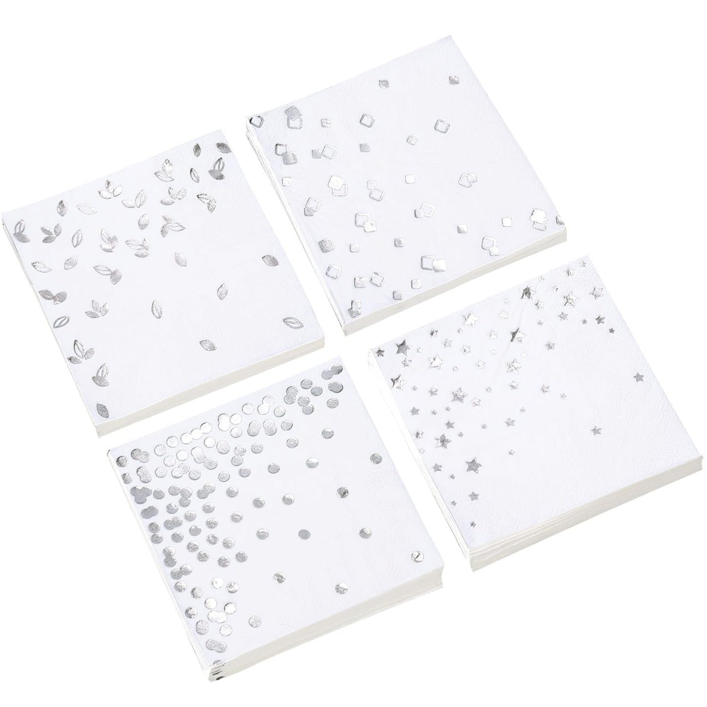 100 PK Gold Napkins - 4 Assorted Designs - 3-Ply Cocktail Napkins Folded 5 x 5 Inches Bar Napkins Disposable Party Napkins Paper Napkins Dinner for Wedding Baby Shower Birthday Graduation 2023