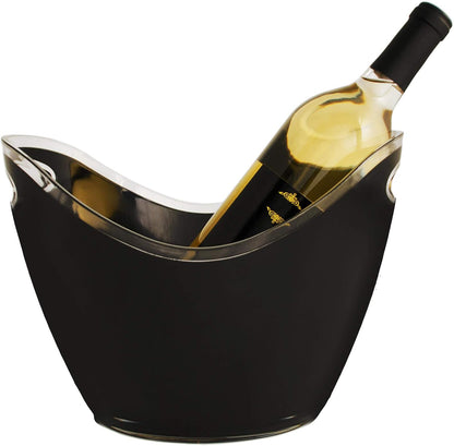 True Clear Acrylic Ice Bucket with Handles, 3-Liter Capacity, Durable Wine and Champagne Bucket, Perfect Ice Buckets for Parties, BBQs, Weddings, Picnics, Holidays, Outdoors, 8.75" x 8.25", Set of 1