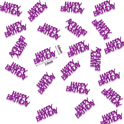 Pink Happy Birthday Confetti - Girl Birthday Party Decorations - Light Pink Glitter Scatters for Baby Girl Party Table Decor Supplies - 100PC