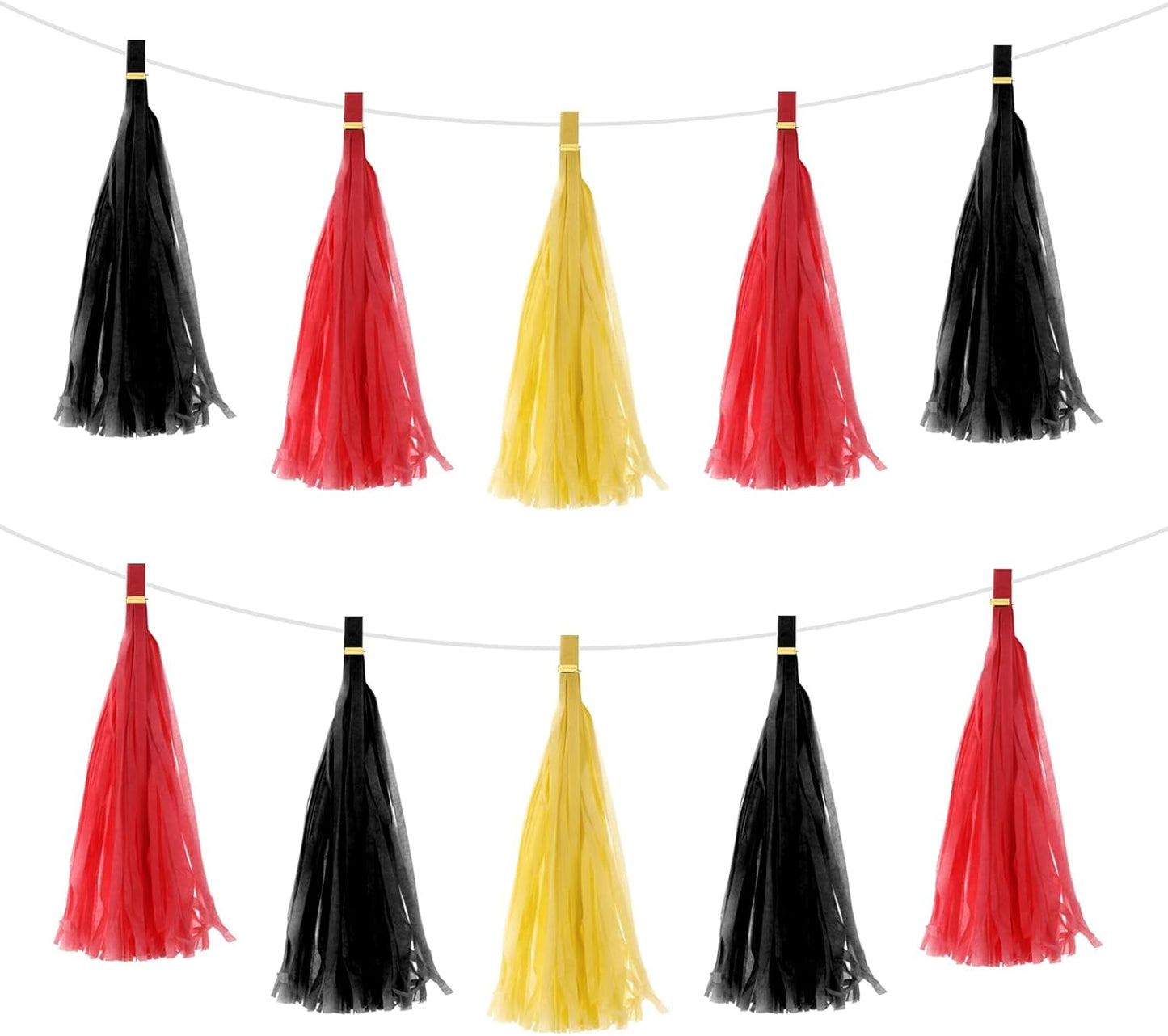 MECCANIXITY 15Pcs Light Blue Tassel Garland Banner with Rope Tissue Paper Tassels Party DIY Kits for Anniversary Wedding Birthday Party