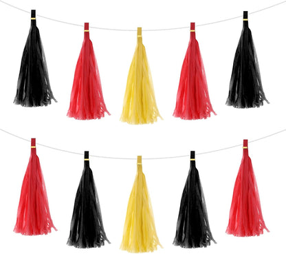 MECCANIXITY 15Pcs Light Blue Tassel Garland Banner with Rope Tissue Paper Tassels Party DIY Kits for Anniversary Wedding Birthday Party