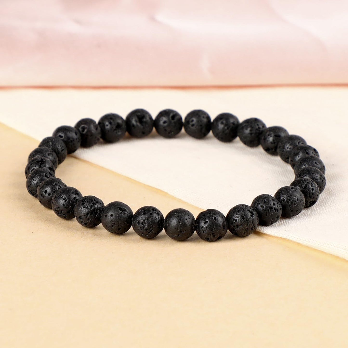 LPBeads Handmade Natural Gemstone Stretch Elastic Bracelet Healing Crystal Round Stone Beads Jewelry Gifts for Women Men