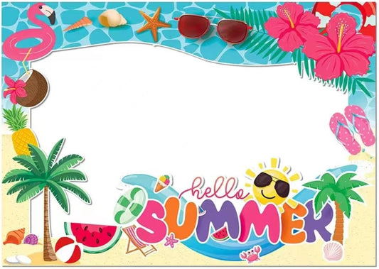 Hawaiian Photo Booth Props,Pool Party Decorations Summer Photo Booth Prop Summer Party Supplies Tropical Beach Party Selfie Props for Luau Summer Decor