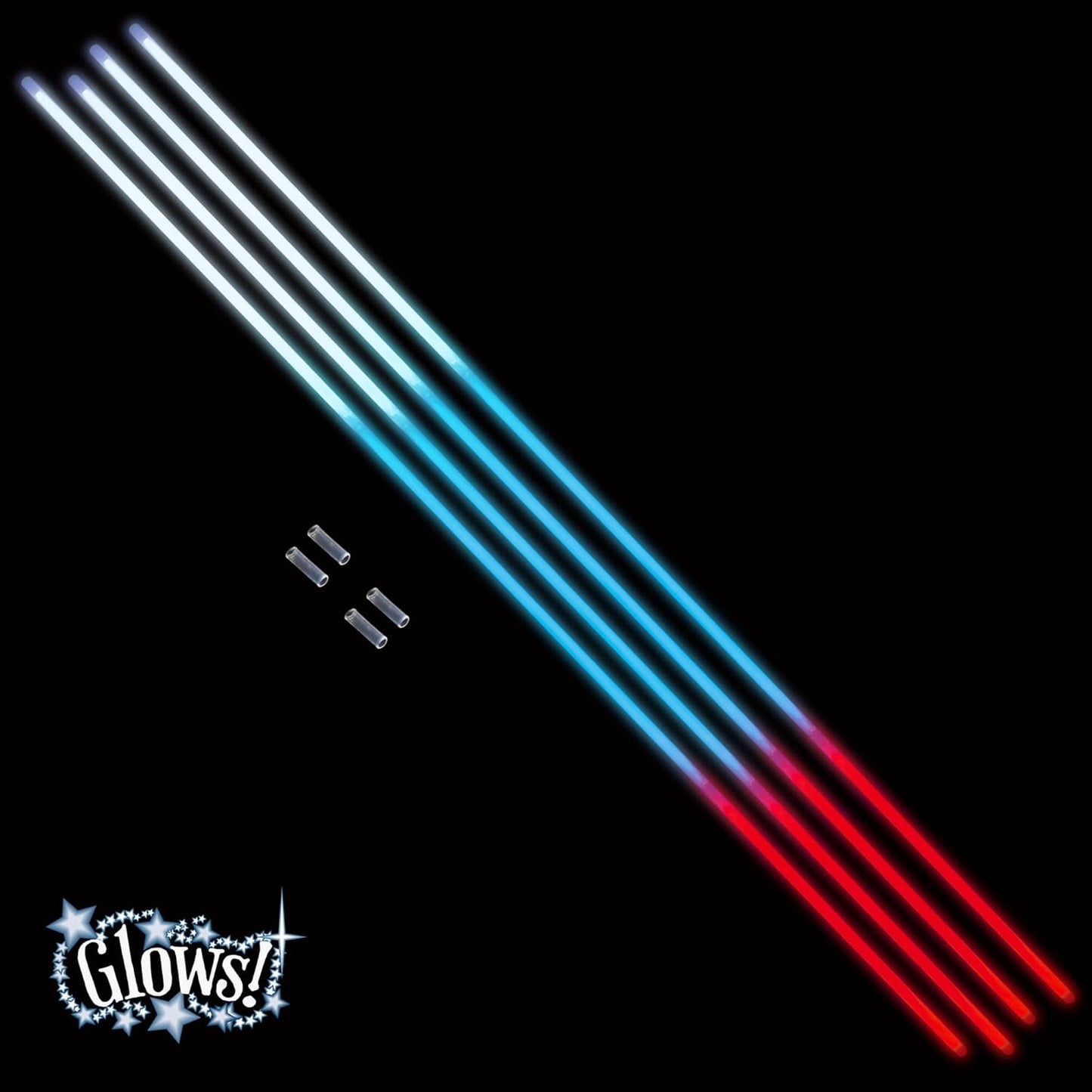Glow Fever Glow Sticks Bulk 4th of July 100ct Red White Blue 22'' Glow Necklaces with Connectors, for Patriotic National Memorial Day Party Festivals Raves