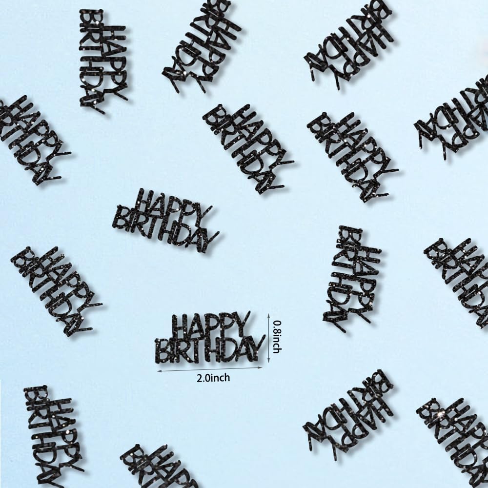 Pink Happy Birthday Confetti - Girl Birthday Party Decorations - Light Pink Glitter Scatters for Baby Girl Party Table Decor Supplies - 100PC