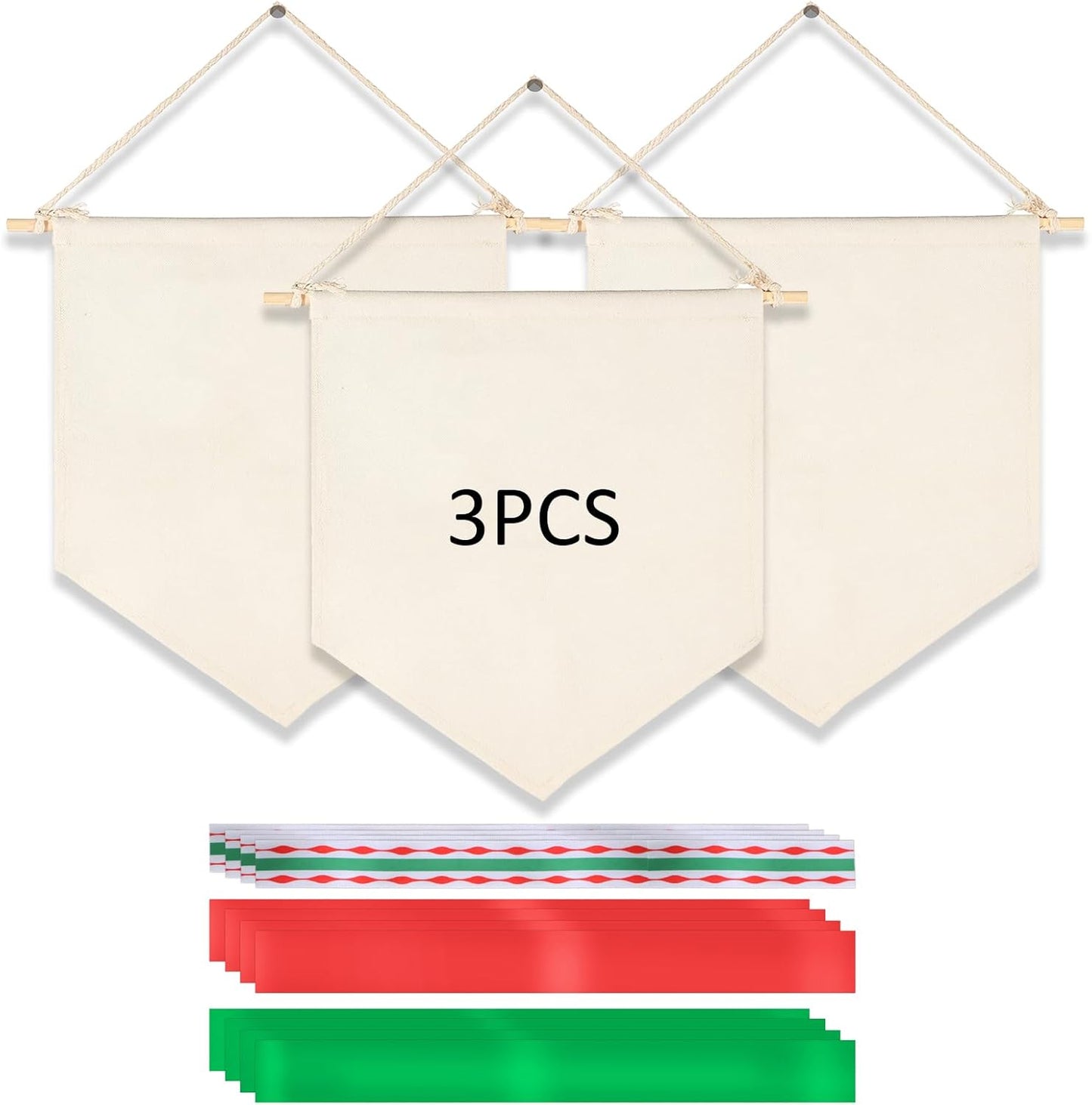 1/3/10Pcs Blank Wall Canvas Banners-Decorative DIY Wall Decor,Baby Shower,Wedding,Graduation,Classroom Decor